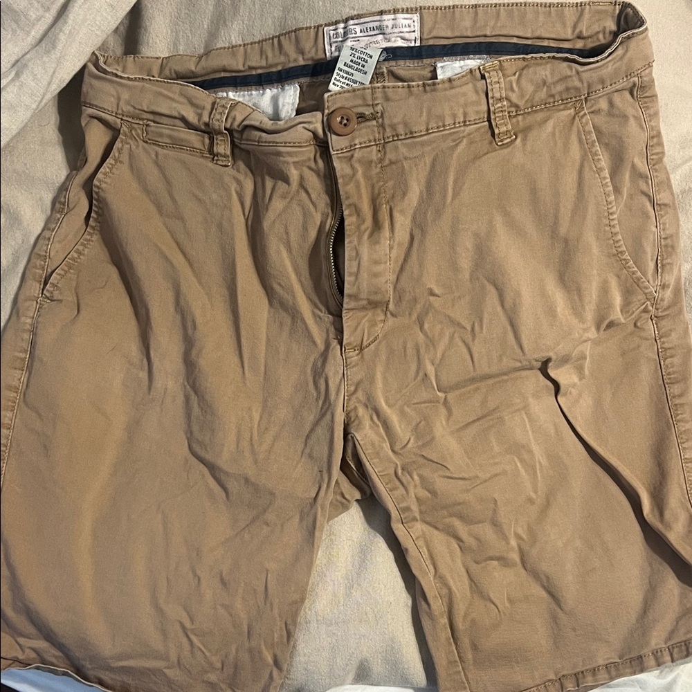 Alexander Julian Men's Tan Cotton Blend Shorts